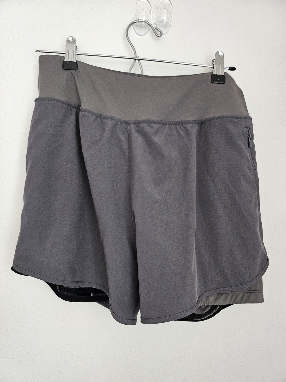 Gray Athletic  Gel Bike Skort with Built-in Shorts